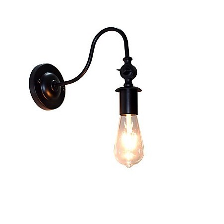 Lámpara de pared de hierro Light Buzz, lámpara de pared con sable de luz negro tonto en la pared