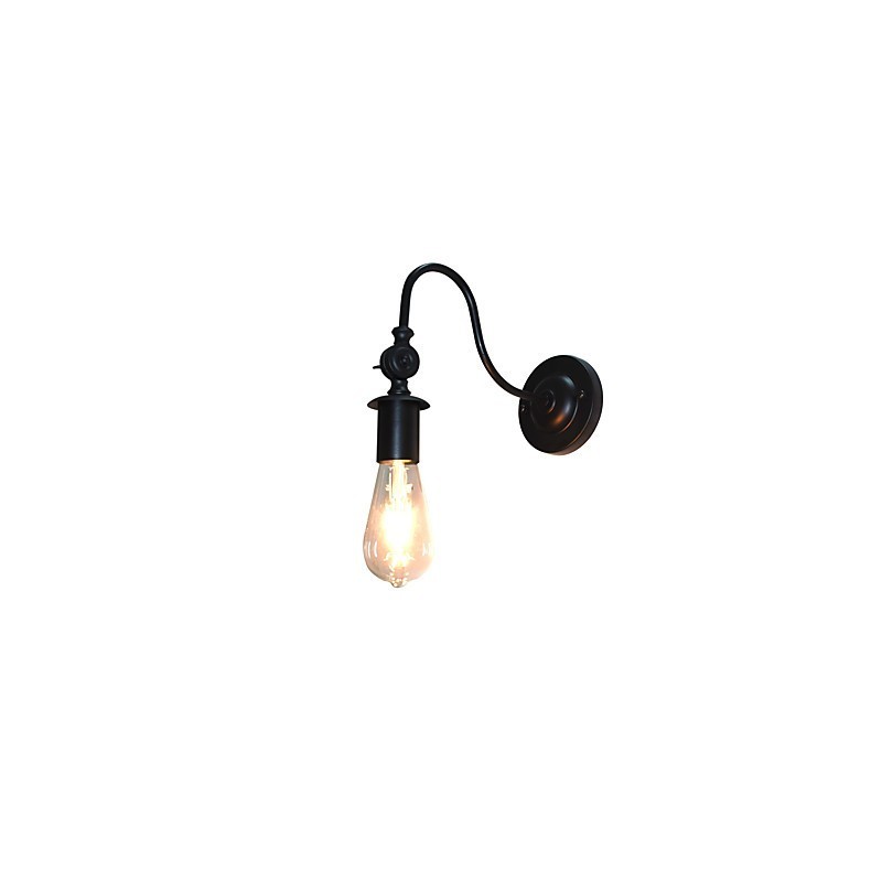 Lámpara de pared de hierro Light Buzz, lámpara de pared con sable de luz negro tonto en la pared