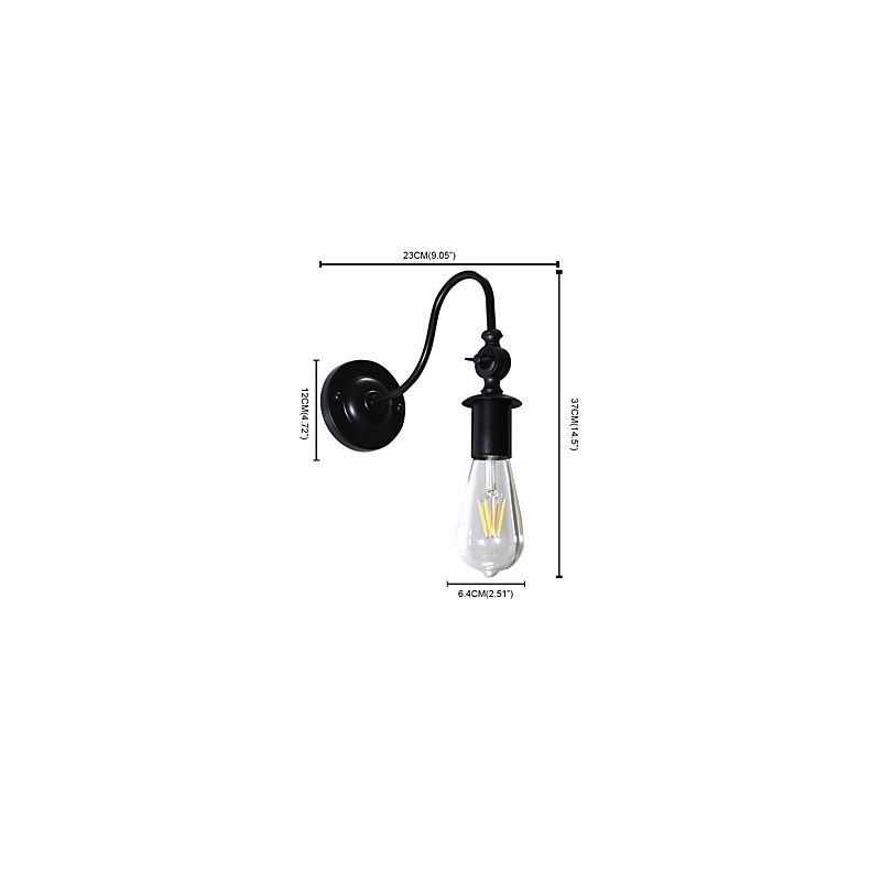 Lámpara de pared de hierro Light Buzz, lámpara de pared con sable de luz negro tonto en la pared