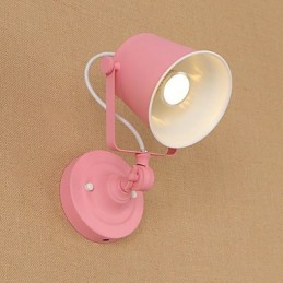 Lámpara de pared con luz descendente y protección para los ojos, ajustable, con brazo oscilante y pintura retro campestre.