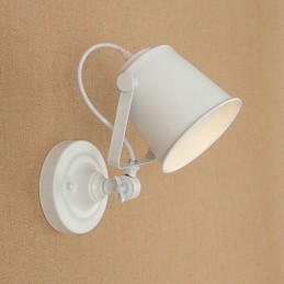 Lámpara de pared con luz descendente y protección para los ojos, ajustable, con brazo oscilante y pintura retro campestre.