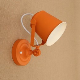 Lámpara de pared con luz descendente y protección para los ojos, ajustable, con brazo oscilante y pintura retro campestre.