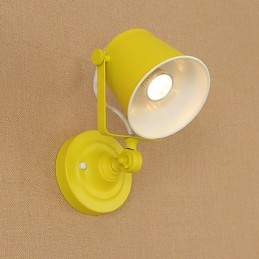 Lámpara de pared con luz descendente y protección para los ojos, ajustable, con brazo oscilante y pintura retro campestre.