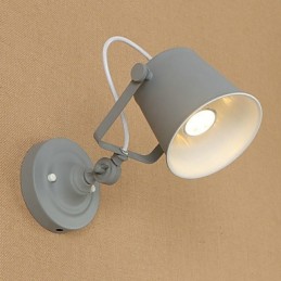 Lámpara de pared con luz descendente y protección para los ojos, ajustable, con brazo oscilante y pintura retro campestre.