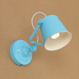 Lámpara de pared con luz descendente y protección para los ojos, ajustable, con brazo oscilante y pintura retro campestre.