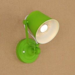 Lámpara de pared con luz descendente y protección para los ojos, ajustable, con brazo oscilante y pintura retro campestre.