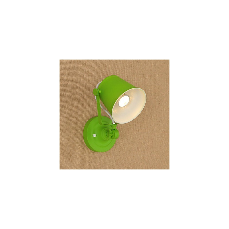 Lámpara de pared con luz descendente y protección para los ojos, ajustable, con brazo oscilante y pintura retro campestre.