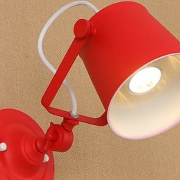 Lámpara de pared con luz descendente y protección para los ojos, ajustable, con brazo oscilante y pintura retro campestre.
