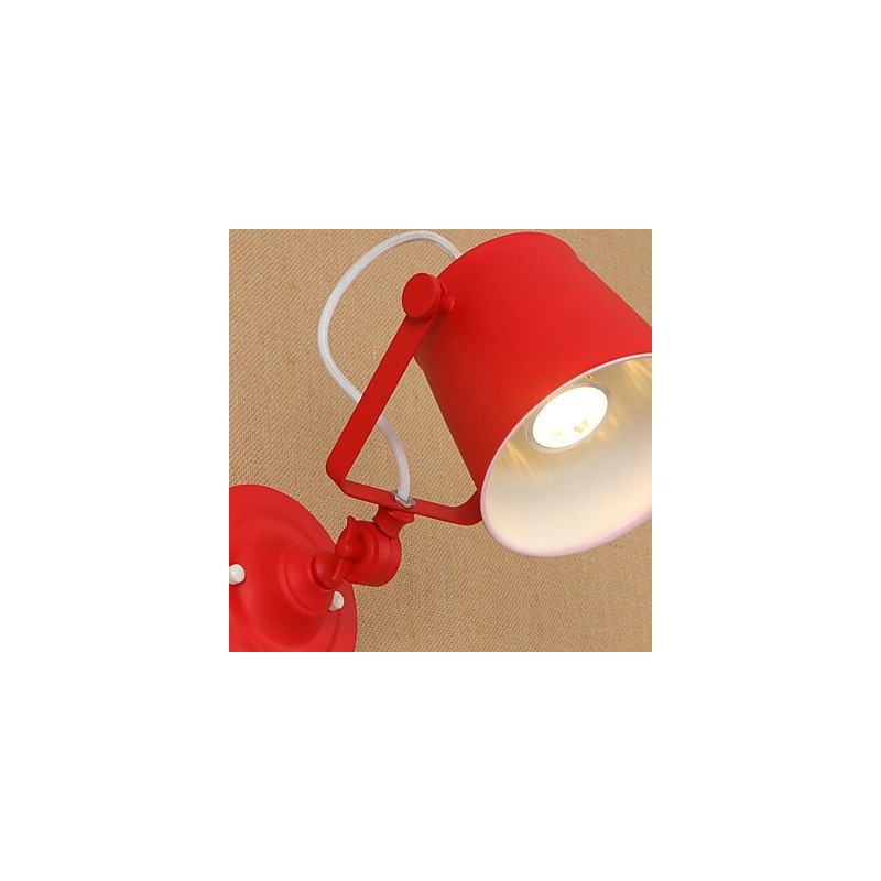 Lámpara de pared con luz descendente y protección para los ojos, ajustable, con brazo oscilante y pintura retro campestre.
