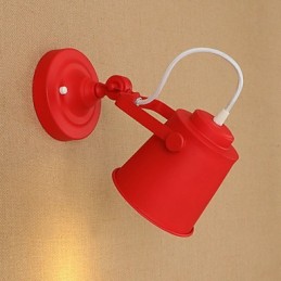 Lámpara de pared con luz descendente y protección para los ojos, ajustable, con brazo oscilante y pintura retro campestre.