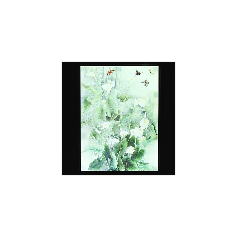 Pintura contemporánea moderna integrada para apliques de pared con luz ambiental.