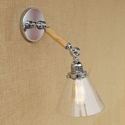 Lámpara de ambiente moderna, contemporánea, estilo campestre, retro, galvanizada, con brazo oscilante.