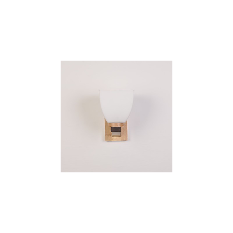 Lámpara de pared sencilla, lámpara de noche, lámpara de escritorio con pantalla de vidrio y madera maciza para dormitorio, tocador, sala de estar, habitación de bebé, dormitorio universitario, mesa de centro, librería