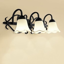 Lámpara de pared de baño con iluminación empotrada de estilo rústico galvanizado.
