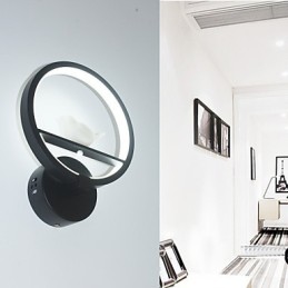 Lámpara de luz ambiental con brazo oscilante, moderna y contemporánea, con pintura contemporánea integrada.