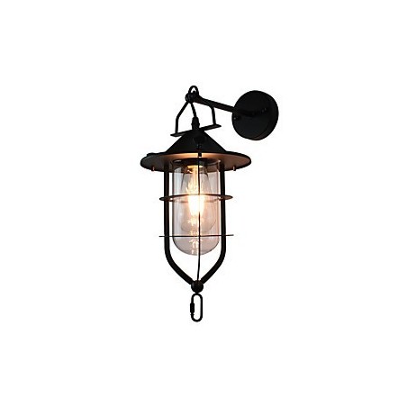 Lámpara de pared de acero pintado con luz, estilo café americano negro tonto, decoración retro, lámpara de sable de luz para pared Lámpara de pared de acero pintado con luz, estilo café americano negro tonto, decoración retro, lámpara de sable de luz para pared