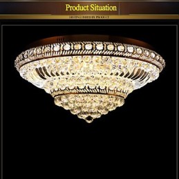 Lámpara de techo de cristal de lujo moderna con cúpula absorbente de luz, diámetro de 60 cm