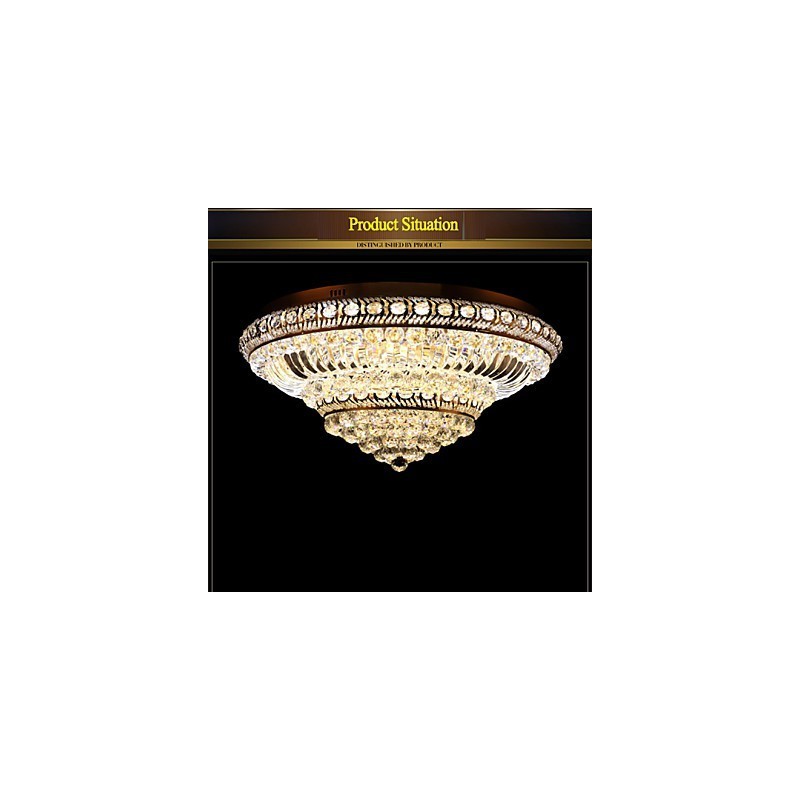 Lámpara de techo de cristal de lujo moderna con cúpula absorbente de luz, diámetro de 60 cm