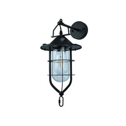 Lámpara de pared de acero pintado con luz, estilo café americano negro tonto, decoración retro, lámpara de sable de luz para pared
