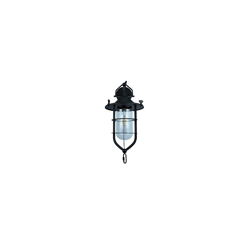 Lámpara de pared de acero pintado con luz, estilo café americano negro tonto, decoración retro, lámpara de sable de luz para pared