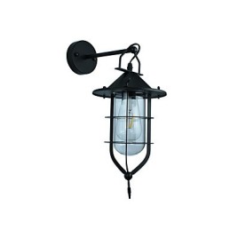 Lámpara de pared de acero pintado con luz, estilo café americano negro tonto, decoración retro, lámpara de sable de luz para pared