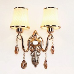 Lámpara de pared con luz ambiental moderna y contemporánea con acabado galvanizado para protección ocular de cristal.