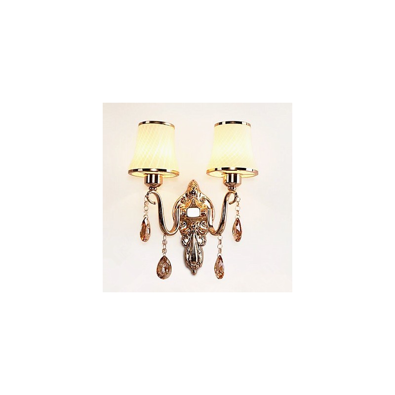 Lámpara de pared con luz ambiental moderna y contemporánea con acabado galvanizado para protección ocular de cristal.