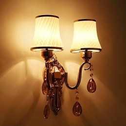 Lámpara de pared con luz ambiental moderna y contemporánea con acabado galvanizado para protección ocular de cristal.