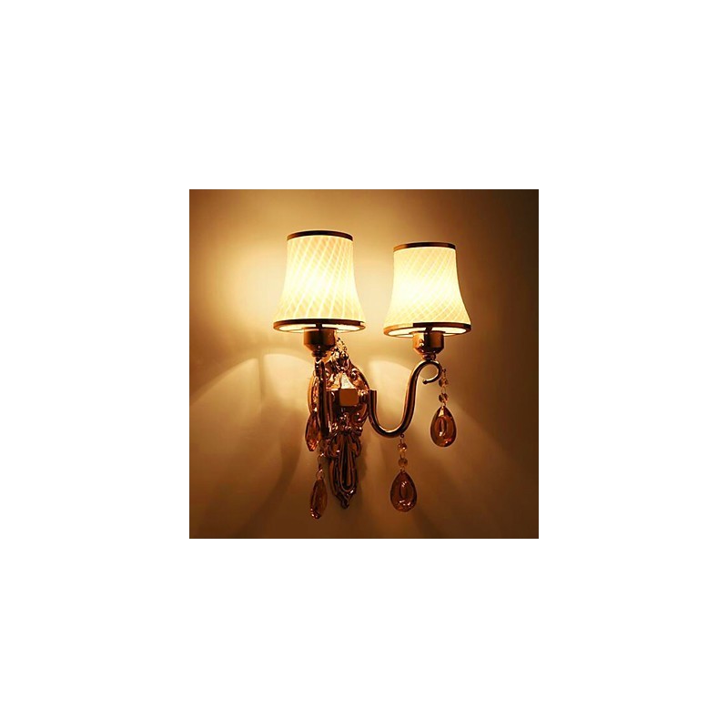 Lámpara de pared con luz ambiental moderna y contemporánea con acabado galvanizado para protección ocular de cristal.