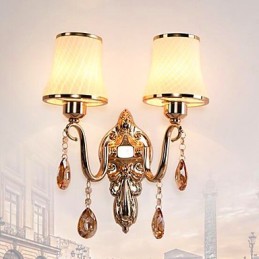 Lámpara de pared con luz ambiental moderna y contemporánea con acabado galvanizado para protección ocular de cristal.