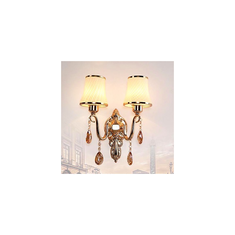 Lámpara de pared con luz ambiental moderna y contemporánea con acabado galvanizado para protección ocular de cristal.