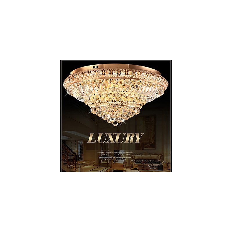 Lámpara de techo de cristal de lujo moderna con cúpula absorbente de luz, diámetro de 60 cm