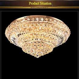Lámpara de techo de cristal de lujo moderna con cúpula absorbente de luz, diámetro de 60 cm