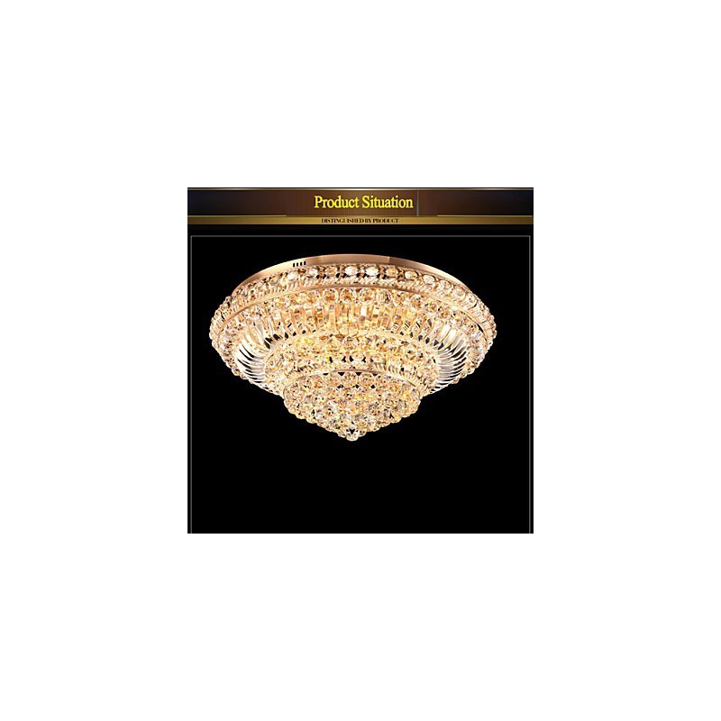 Lámpara de techo de cristal de lujo moderna con cúpula absorbente de luz, diámetro de 60 cm