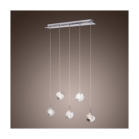 Lámpara colgante moderna contemporánea de cristal de isla en cromo Lámpara colgante moderna contemporánea de cristal de isla en cromo
