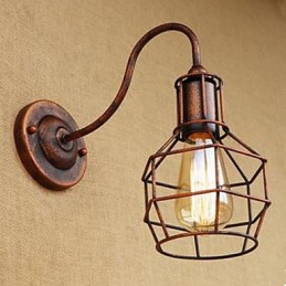 Lámpara de pared americana de brazo largo con diseño nostálgico y retro, creativa, de color óxido, para estudio o sala de estar.