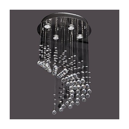 Lámpara de techo moderna contemporánea de metal cromado y cristal Lámpara de techo moderna contemporánea de metal cromado y cristal