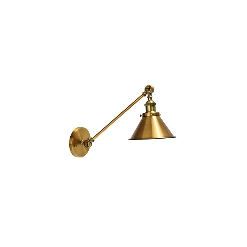 Aplique de pared de metal vintage, lámpara de pared industrial retro con pantalla ajustable, accesorios de iluminación nocturna