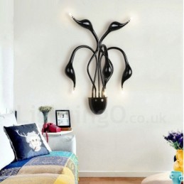 Aplique de pared con luz ambiental moderna y contemporánea en varios colores Swan Head