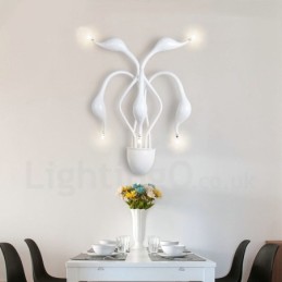 Aplique de pared con luz ambiental moderna y contemporánea en varios colores Swan Head