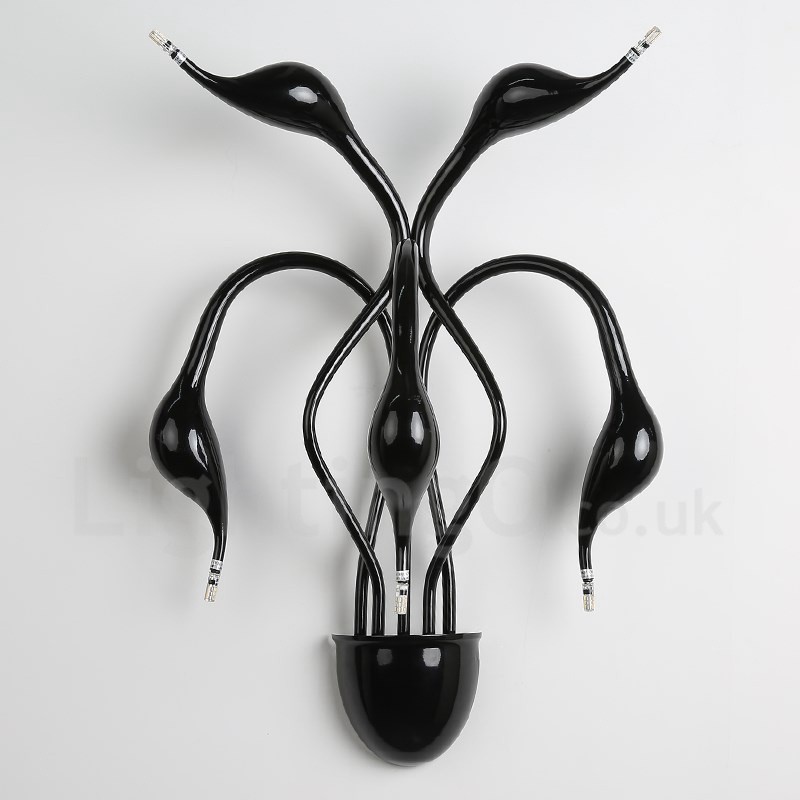 Aplique de pared con luz ambiental moderna y contemporánea en varios colores Swan Head