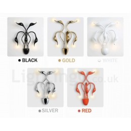Aplique de pared con luz ambiental moderna y contemporánea en varios colores Swan Head