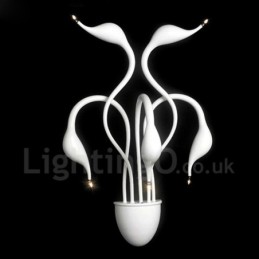 Aplique de pared con luz ambiental moderna y contemporánea en varios colores Swan Head