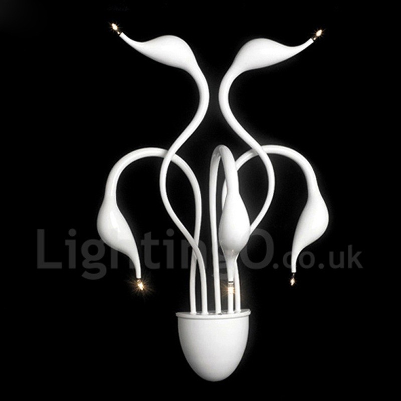 Aplique de pared con luz ambiental moderna y contemporánea en varios colores Swan Head