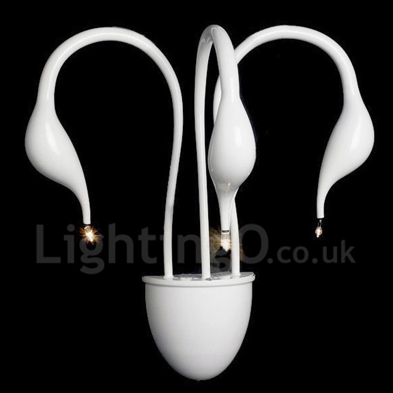 Aplique de pared con luz ambiental moderna y contemporánea en varios colores Swan Head