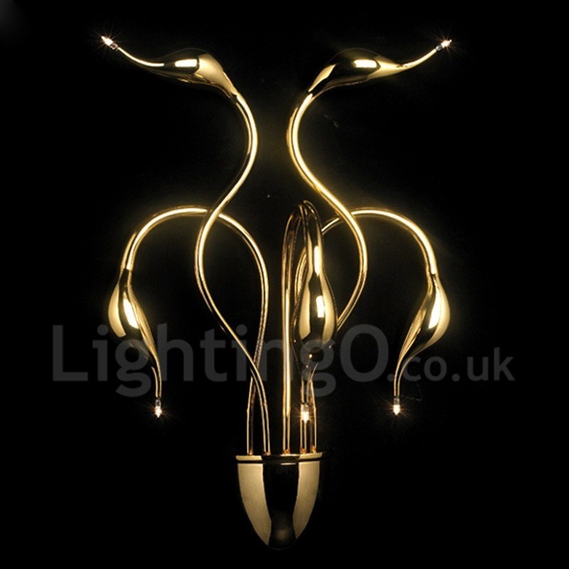 Aplique de pared con luz ambiental moderna y contemporánea en varios colores Swan Head