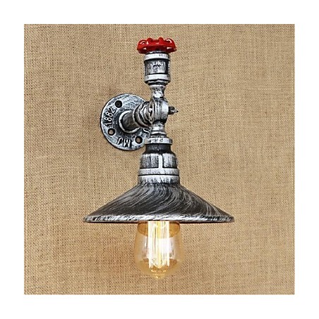 Aplique de pared con luz ambiental de estilo rústico tipo cabaña, color plateado