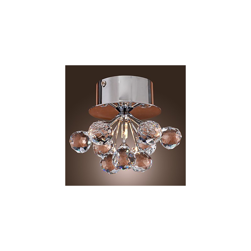 Lámpara empotrada moderna de metal cromado estilo mini de cristal contemporáneo