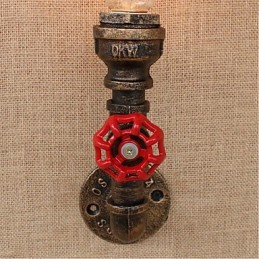 Lámpara de pared pequeña decorativa con pipa de agua sencilla y nostálgica