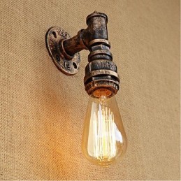 Apliques de pared con luz ambiental con pintura rústica tipo cabaña